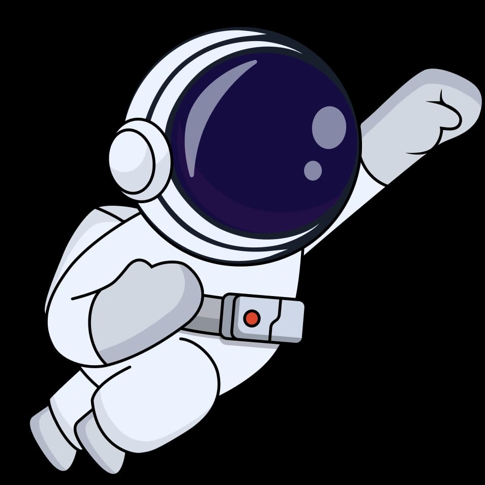HYST astronaut flying through space